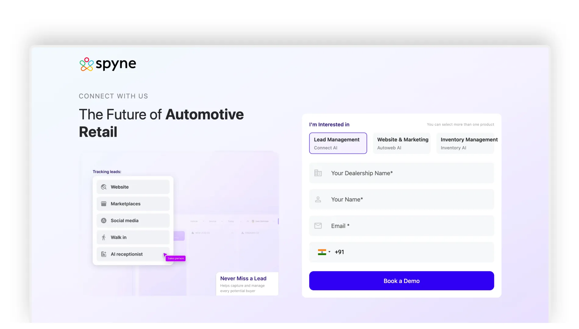 Log in to Spyne and Choose Your Configuration