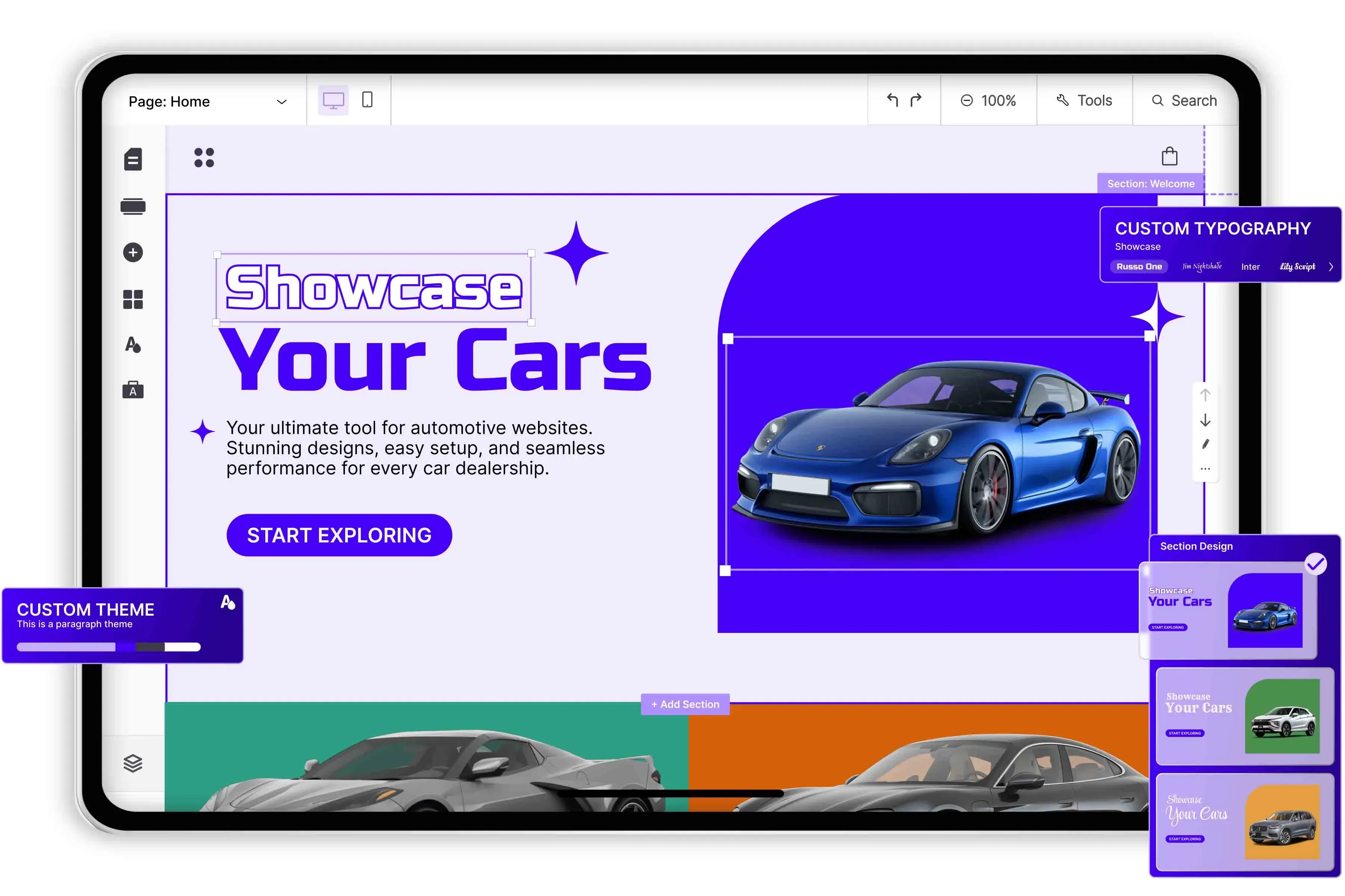 car dealership website builder